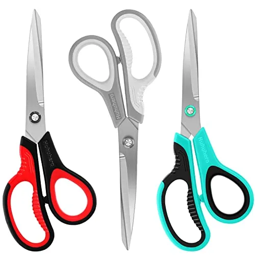 Scissors All Purpose, Huhuhero Premium 8.7 Titanium Super Sharp Scissors Heavy Duty Shears, Comfort-Grip Scissors for Office School Home Craft Supplies, Right/Left Handed Scissors, 3-Pack Scissors All Purpose, Huhuhero Premium 8.7" Titanium Super Sharp Scissors Heavy Duty Shears, Comfort-Grip Scissors for Office School Home Craft Supplies, Right/Left Handed Scissors, 3-Pack