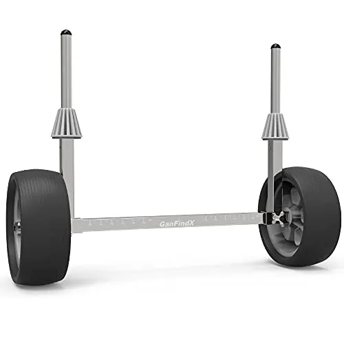 GanFindX Quick-Detachable Stainless Steel Sit on Top Kayak Cart with Flat-Free Wheels,Width Adjustable Canoe Trolley, Suitable for Kinds of Kayaks and Canoe with Plug Holes GanFindX Quick-Detachable Stainless Steel Sit on Top Kayak Cart with Flat-Free Wheels,Width Adjustable Canoe Trolley, Suitable for Kinds of Kayaks and Canoe with Plug Holes