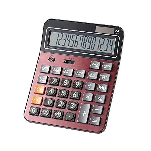 Financial Professional Standard Calculators,Large Calculator,Office/Business/Scientific Desktop Calculator with 14-Digit Large Display, Solar and AAA Battery Dual Powerâ€¦