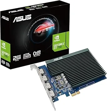 ASUS NVIDIA GeForce GT 730 Graphics Card (PCIe 2.0, 2GB GDDR5 Memory, 4X HDMI Ports, Single-Slot Design, Passive Cooling) ASUS NVIDIA GeForce GT 730 Graphics Card (PCIe 2.0, 2GB GDDR5 Memory, 4X HDMI Ports, Single-Slot Design, Passive Cooling)