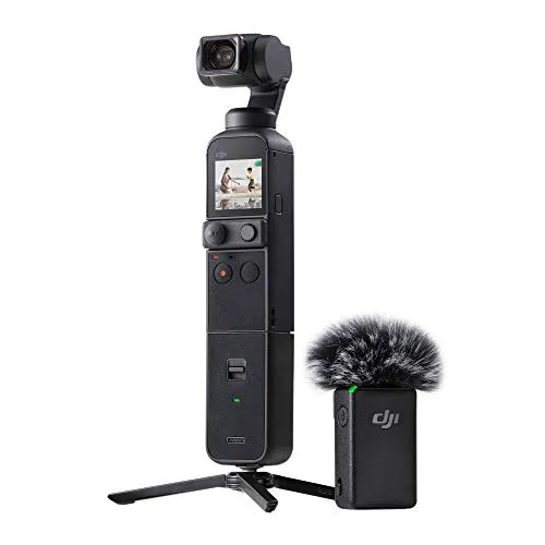 DJI Pocket 2 Creator Combo - 3 Axis Gimbal Stabilizer with 4K Camera, 1/1.7â€ CMOS, 64MP Photo, Pocket-Sized, ActiveTrack 3.0, Glamour Effects, YouTube TikTok Video Vlog, for Android and iPhone, Black
