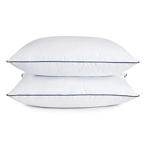 BPC Goose Down Feather Pillows - Down Pillows Queen Size Set of 2 for Sleeping, Supportive Plush Hotel Gusseted Collection Feather Pillows Insert with Breathable Cotton Cover 2 Pack BPC Goose Down Feather Pillows - Down Pillows Queen Size Set of 2 for Sleeping, Supportive Plush Hotel Gusseted Collection Feather Pillows Insert with Breathable Cotton Cover 2 Pack