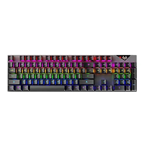Backboon 104-Key Qingzhou Black Axis Backlit Mechanical Gaming Keyboard Metal Panel for Gaming Accessories (Black (Green)) Backboon 104-Key Qingzhou Black Axis Backlit Mechanical Gaming Keyboard Metal Panel for Gaming Accessories (Black (Green))