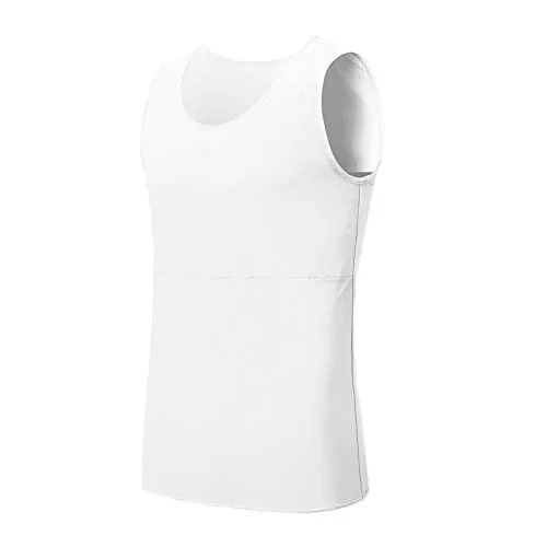 Idtswch Chest Binder For Transgender Breast Binder Half Ftm Binder chest compression Bra (White 165, Large) Idtswch Chest Binder For Transgender Breast Binder Half Ftm Binder chest compression Bra (White 165, Large)