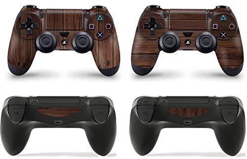 giZmoZ n gadgetZ 2 x Wood Playstation 4 PS4 Controller Mahogany Skins Full Wrap Vinyl Sticker