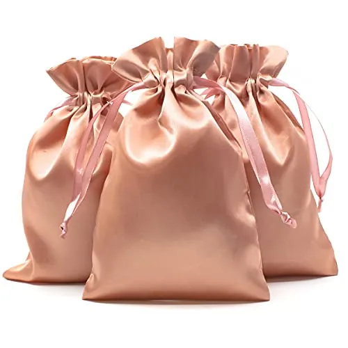 Knitial 4 x 6 Satin Rose Gold Gift Bags, Jewelry Bags, Wedding Favor Drawstring Bags Baby Shower Christmas Gift Bags 50 per Pack Knitial 4" x 6" Satin Rose Gold Gift Bags, Jewelry Bags, Wedding Favor Drawstring Bags Baby Shower Christmas Gift Bags 50 per Pack