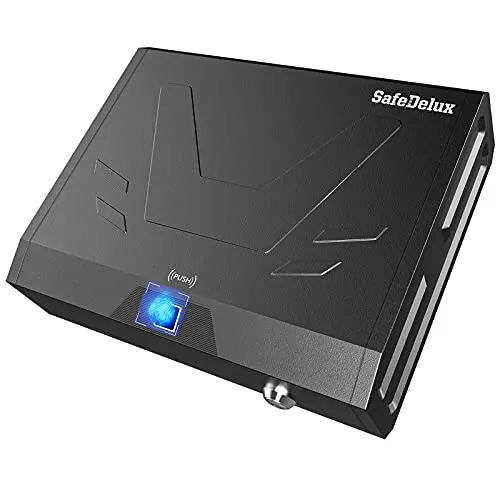 SafeDelux Gun Safe for Pistols Quick Access Fingerprint Gun Safety Device with Biometric Fingerprint and Key Lock, Handgun Security Safe Box (Biometric Lock+Key Lock-L) SafeDelux Gun Safe for Pistols Quick Access Fingerprint Gun Safety Device with Biometric Fingerprint and Key Lock, Handgun Security Safe Box (Biometric Lock+Key Lock-L)