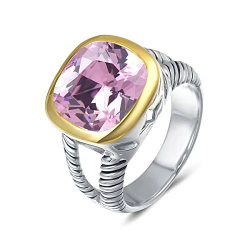 UNY Ring Twisted Cable Wire Designer Inspired Fashion Brand David Vintage Love Antique Women Jewelry Gift (Pink, 6)