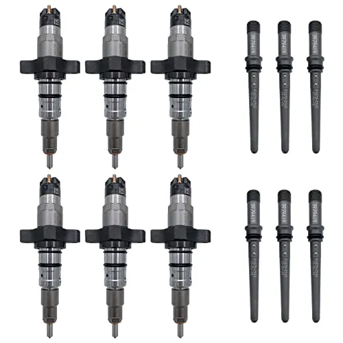 0445120238 Set of 6 Diesel Common Rail Fuel Injectors & Connector Tubes Replacement For 2004-2009 Dodge Ram 2500 3500 5.9 Injectors 0986435505 0445120238 Set of 6 Diesel Common Rail Fuel Injectors & Connector Tubes Replacement For 2004-2009 Dodge Ram 2500 3500 5.9 Injectors 0986435505