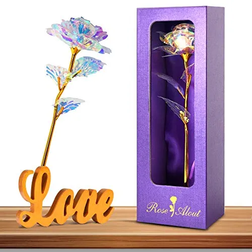 Mothers Day Gifts for Mom Grandma Women Wife Her-Rainbow Artificial Rose Flower w/Love Stand,Birthday Gifts for Women Mom Wife Grandma Mothers Day Valentines Day Anniversary Mothers Day Gifts for Mom Grandma Women Wife Her-Rainbow Artificial Rose Flower w/Love Stand,Birthday Gifts for Women Mom Wife Grandma Mothers Day Valentines Day Anniversary