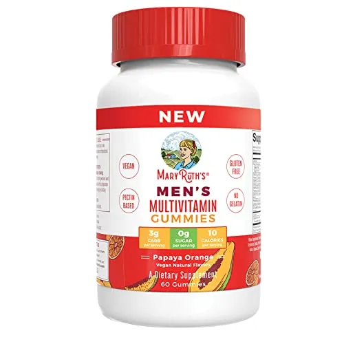 MARYRUTH'S Men's Multivitamin Gummies, Energy Metabolism, Vegan, 60 Count